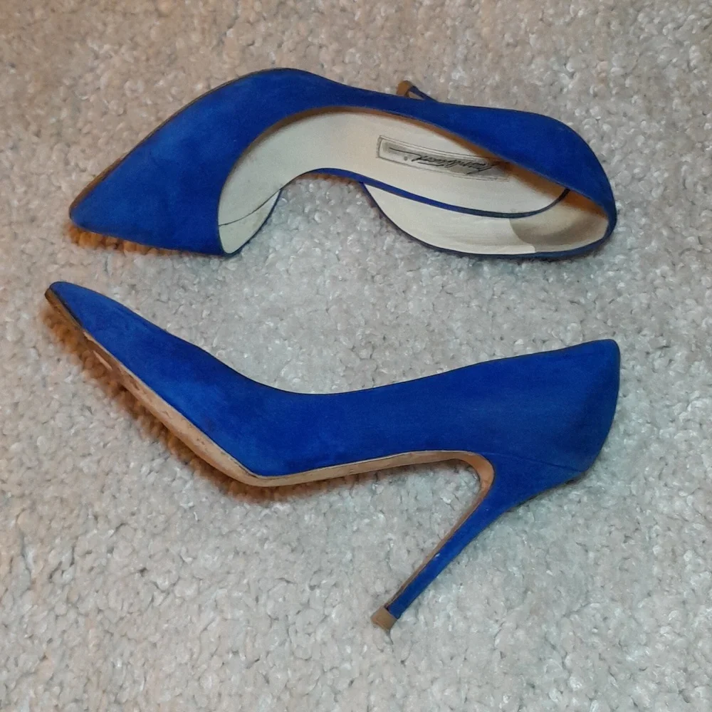 BRAIN ATWOOD BLUE Suede D Orsay Pumps Size 39.5 Euro - Picture 4 of 17